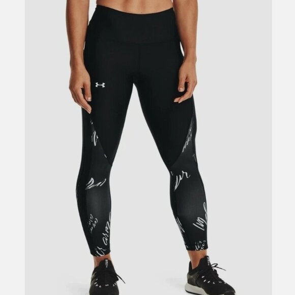 Under Armour Heatgear Compression 23" Cropped Leggings in black - Size Medium - Picture 1 of 9